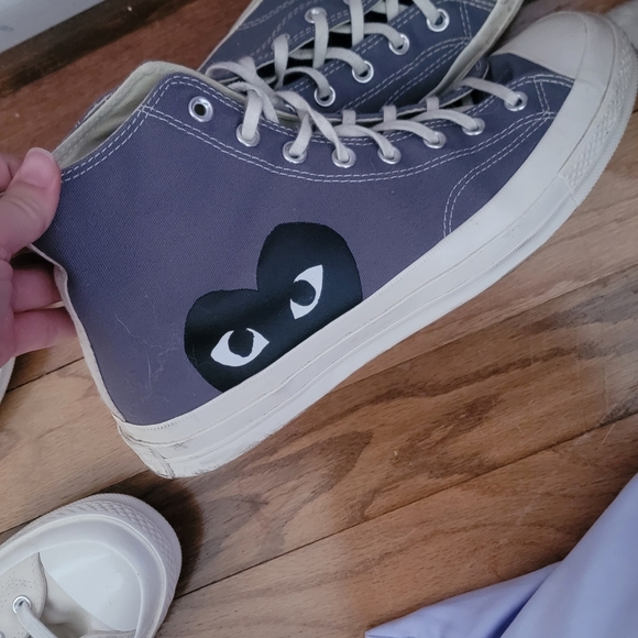Gray colored converse hightops aka comme des garçon - Picture 1 of 1